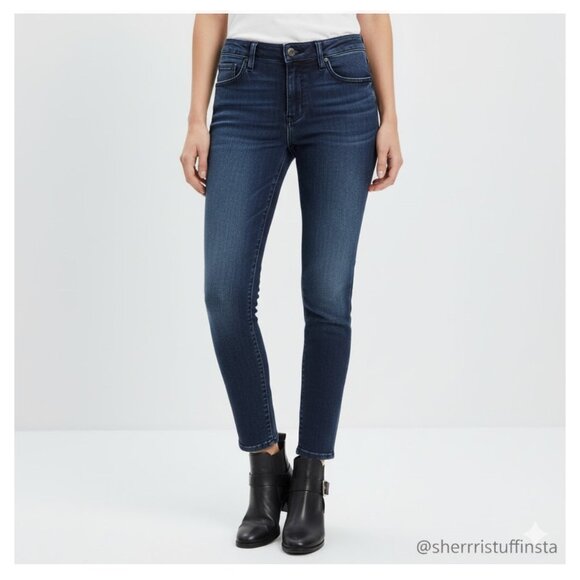 Genetic Denim Denim - Genetic Denim The Raquel Mid-Rise Cigarette Skinny Jeans Dark Stretch 28